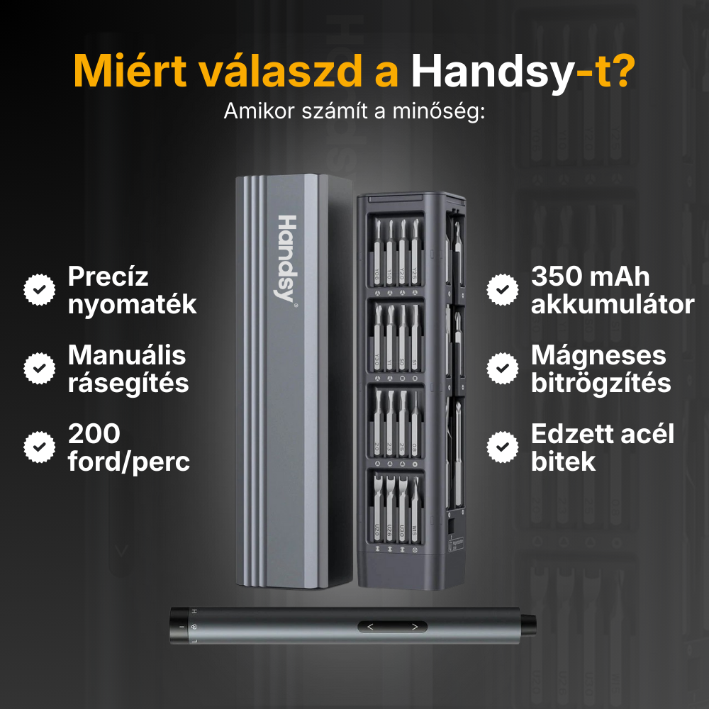 Handsy Pro – Precíziós Elektromos Csavarozó Készlet